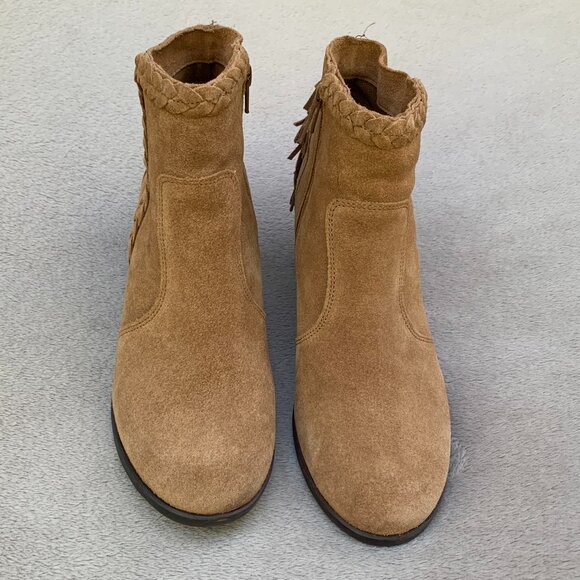 Matisse Lucinda Suede Fringe Block Heel Ankle Booties Sz8 - Picture 4 of 15